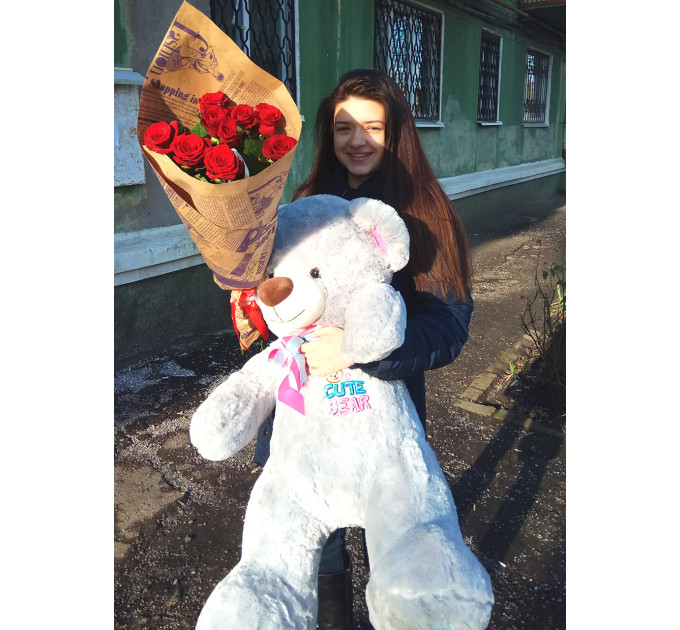 Мишка + троянди