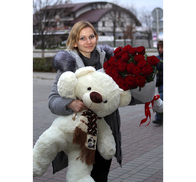 Мишка + троянди