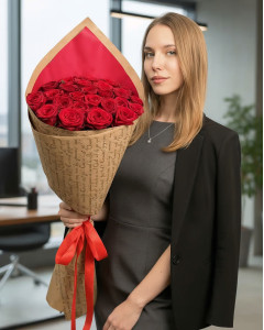 25 червоних троянд