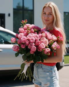 15 рожевих троянд Леді Бомбастік