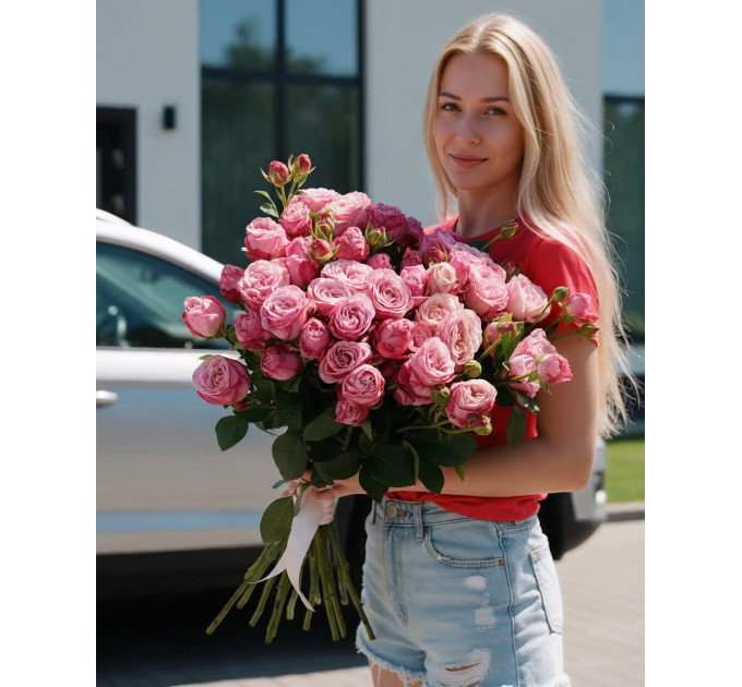 15 рожевих троянд Леді Бомбастік